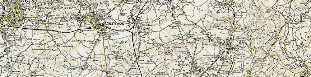 Old map of Thornham Fold in 1903