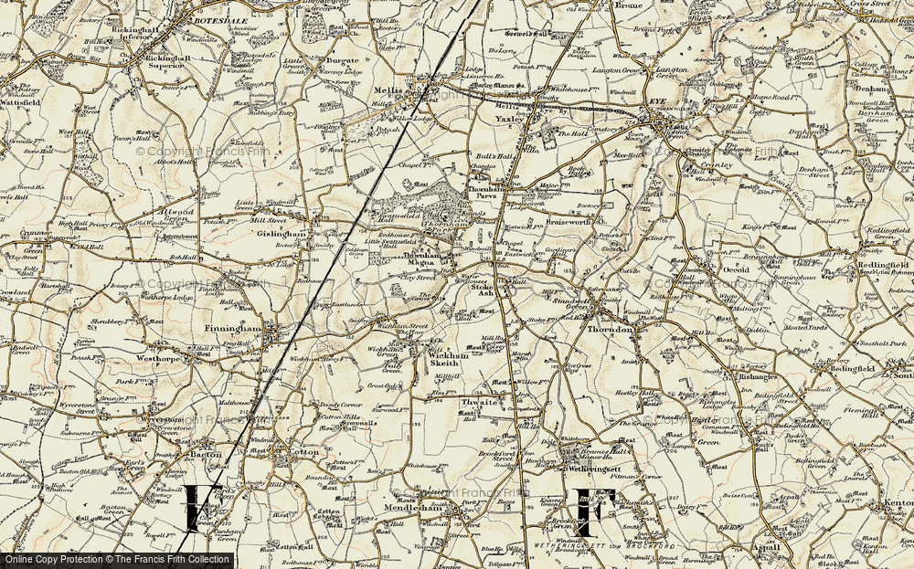 Old Map of Historic Map covering Wood Hall in 1901