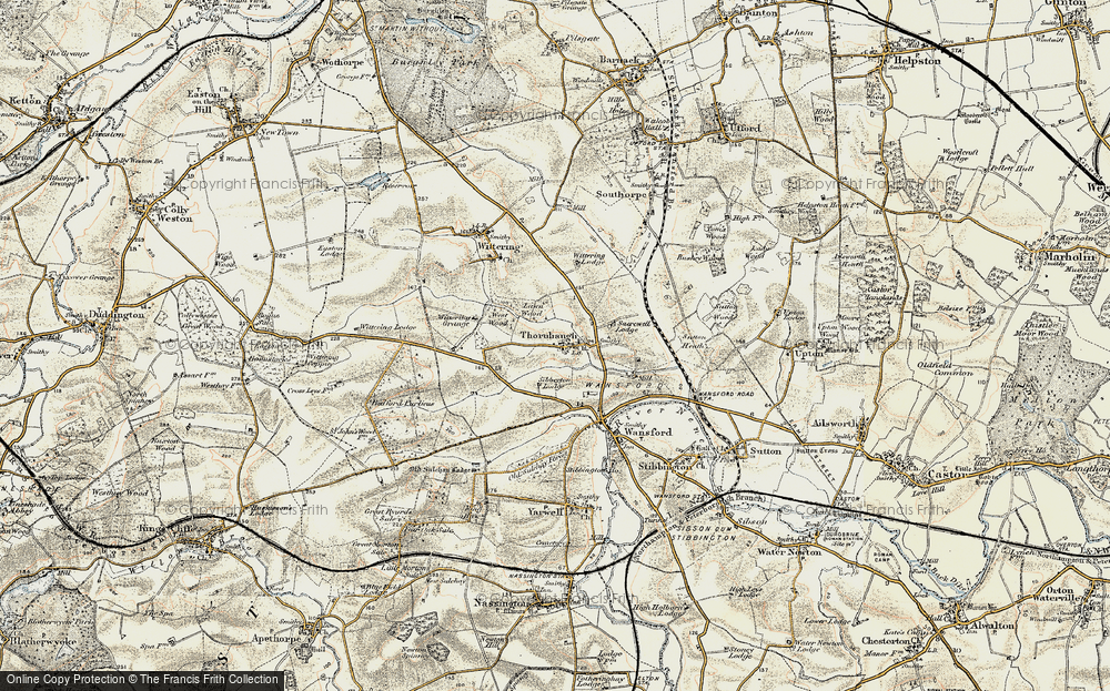 Old Map of Historic Map covering Bedford Purlieus in 1901-1903