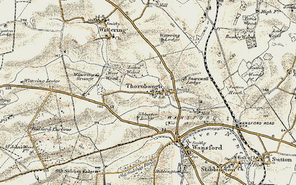 Old map of Wittering Grange in 1901-1903