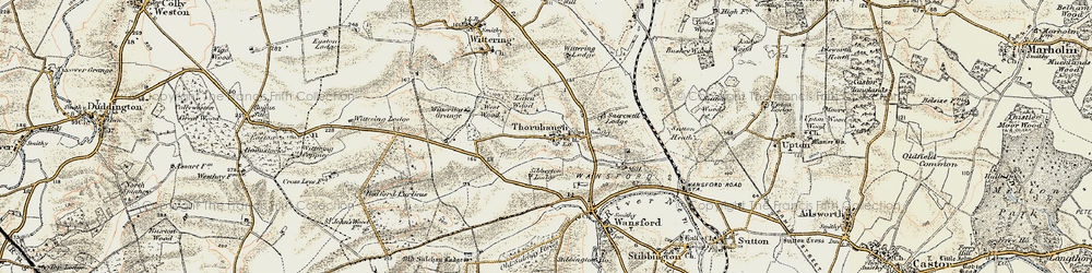 Old map of Bedford Purlieus in 1901-1903