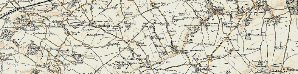 Old map of Thornhill in 1898-1899