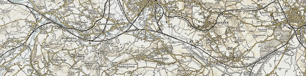 Old map of Thornhill Lees in 1903
