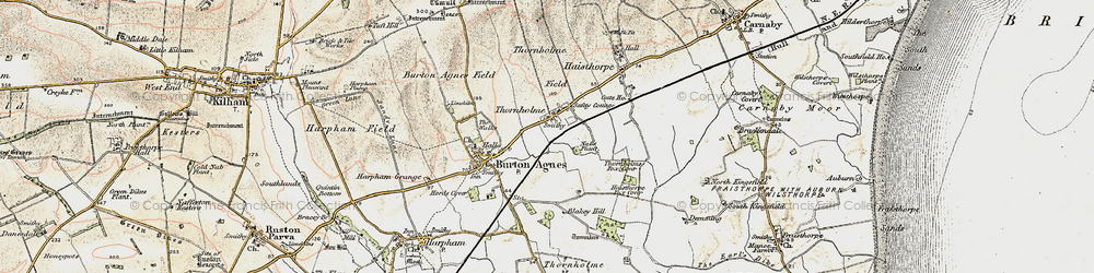 Old map of Thornholme in 1903-1904