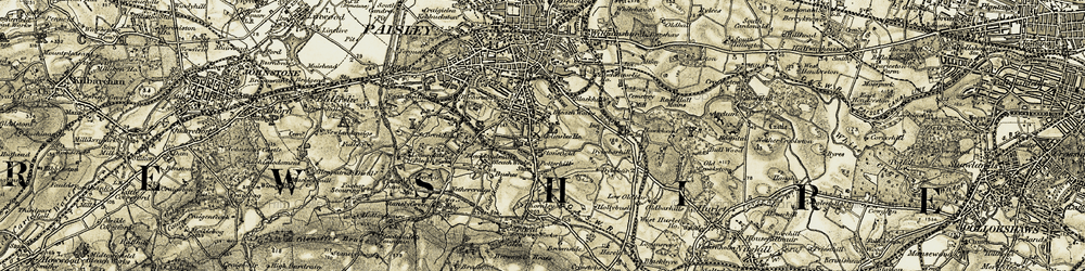 Old map of Thornly Park in 1905-1906