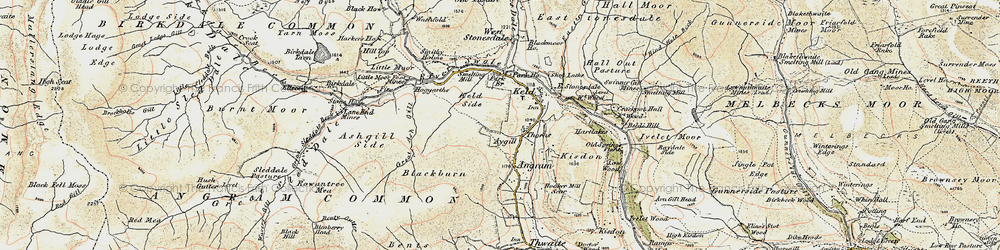 Old map of Ashgill Side in 1903-1904