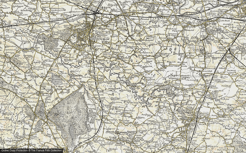 Old Map of Historic Map covering Manchester Airport in 1902-1903