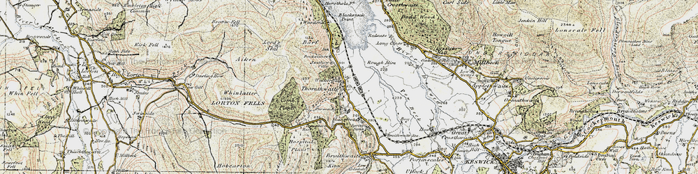 Old map of Whinlatter Forest Park in 1901-1904