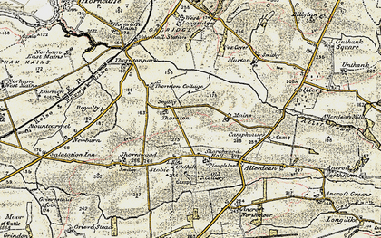 Old map of Thornton in 1901-1903