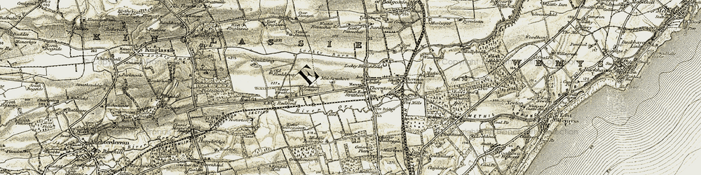 Old map of Wester Balbeggie in 1903-1908