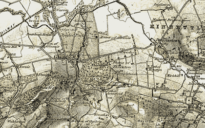 Old map of Thornton in 1907-1908