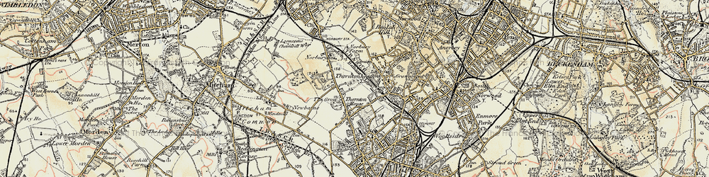 Old map of Thornton Heath in 1897-1902