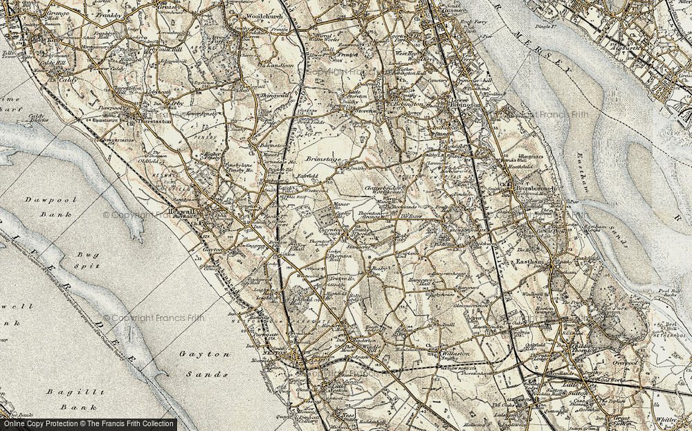 Old Map of Historic Map covering Wirral in 1902-1903