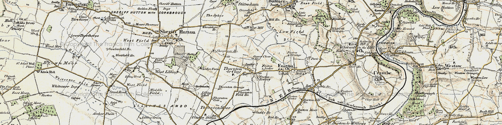 Old map of Thornton-le-Clay in 1903-1904