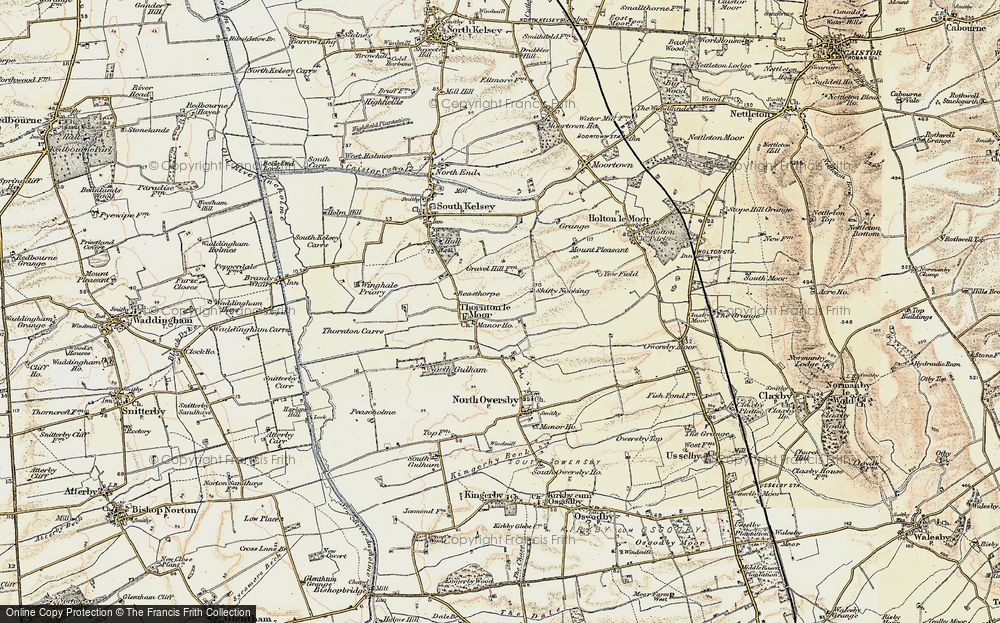 Old Map of Historic Map covering Tattershall Ho in 1903-1908