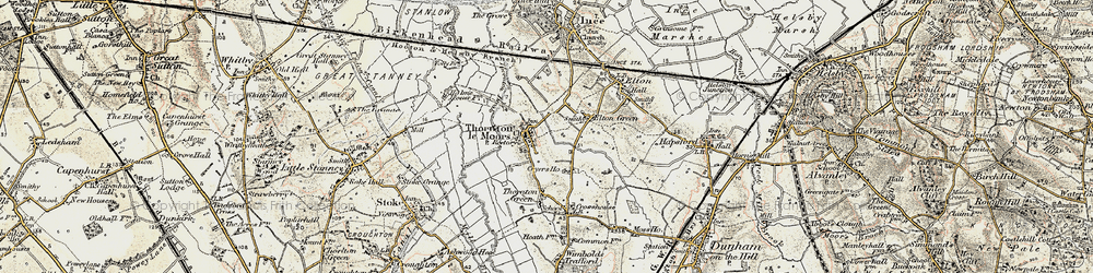 Old map of Thornton-le-Moors in 1902-1903