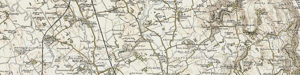Old map of Thornton-le-Street in 1903-1904