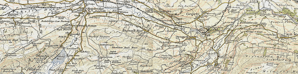 Old map of Aysgarth Moor in 1903-1904