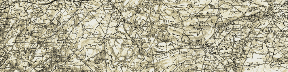 Old map of Thorntonhall in 1904-1905