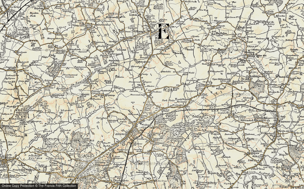 Old Map of Thornwood Common, 1897-1898 in 1897-1898
