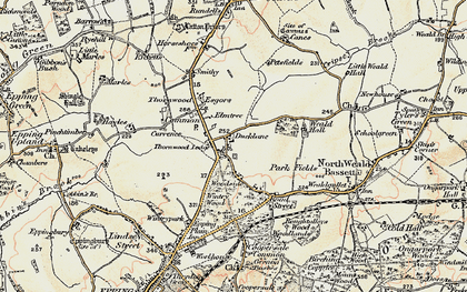 Old map of Thornwood Common in 1897-1898