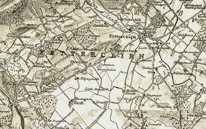Old map of Tillytoghills in 1908