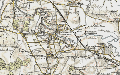 Old map of Thorp Arch in 1903-1904