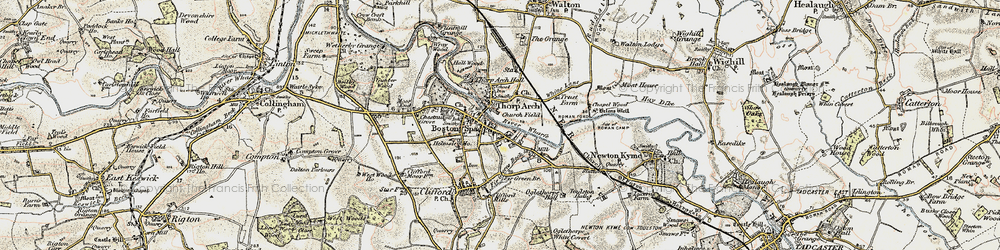 Old map of Thorp Arch in 1903-1904