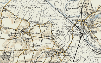 Old map of Thurlton Marshes in 1901-1902
