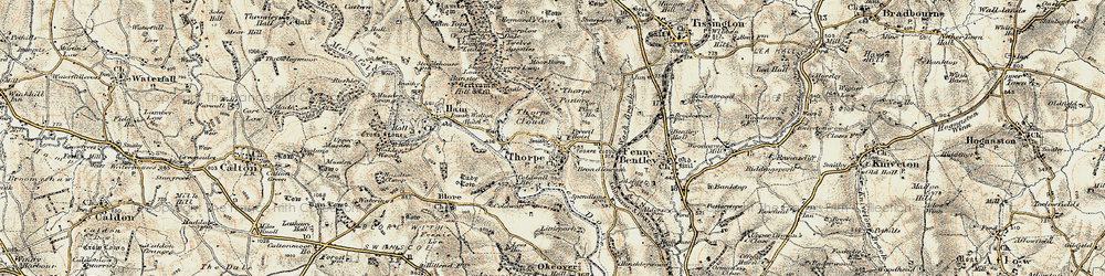 Old map of Broadlowash in 1902