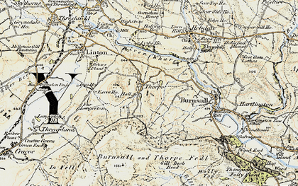 Old map of Burnsall and Thorpe Fell in 1903-1904