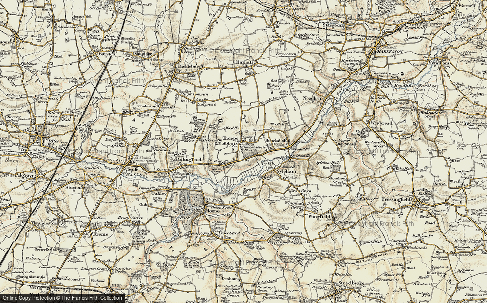 Old Map of Thorpe Abbotts, 1901-1902 in 1901-1902