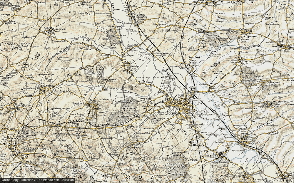 Old Map of Thorpe Acre, 1902-1903 in 1902-1903
