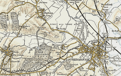 Old map of Thorpe Acre in 1902-1903