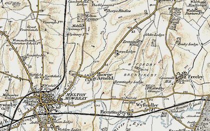 Old map of Thorpe Arnold in 1901-1903