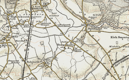 Old map of Thorpe Audlin in 1903