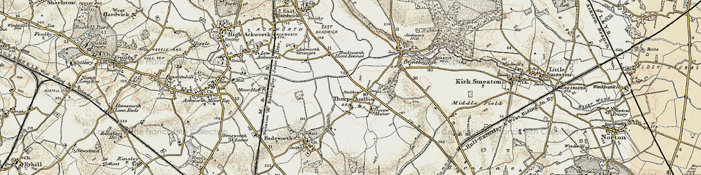 Old map of Thorpe Audlin in 1903