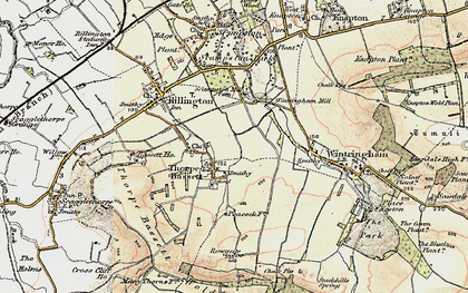Old map of Thorpe Bassett in 1903-1904
