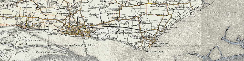 Old map of Thorpe Bay in 1897-1898
