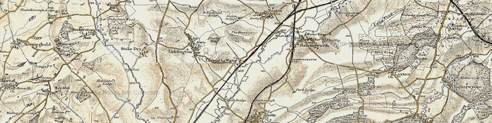 Old map of Thorpe by Water in 1901-1903