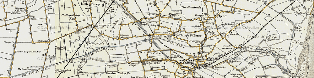 Old map of Thorpe Culvert in 1901-1903