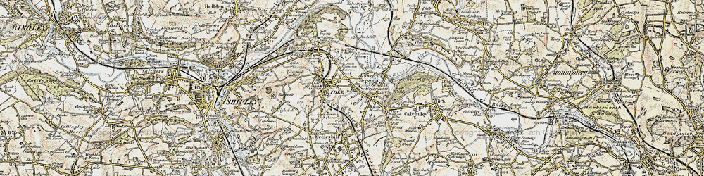 Old map of Thorpe Edge in 1903-1904