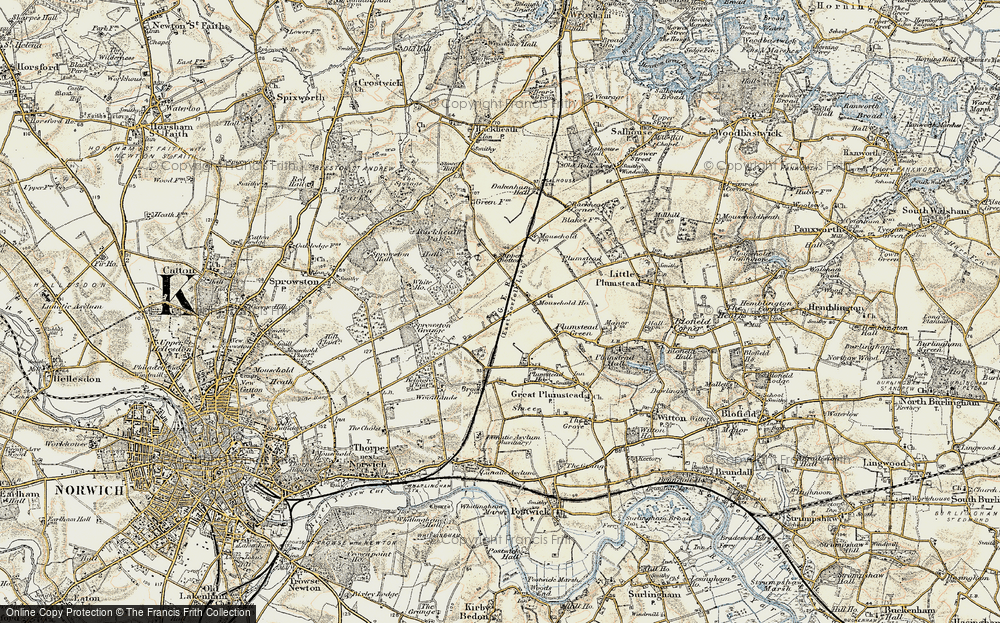 Old Map of Thorpe End, 1901-1902 in 1901-1902