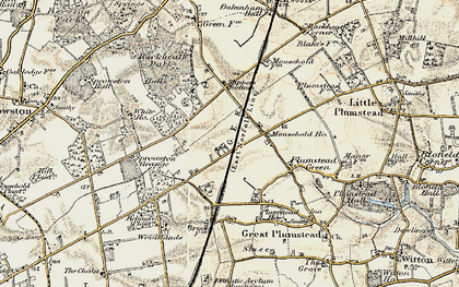 Old map of Thorpe End in 1901-1902