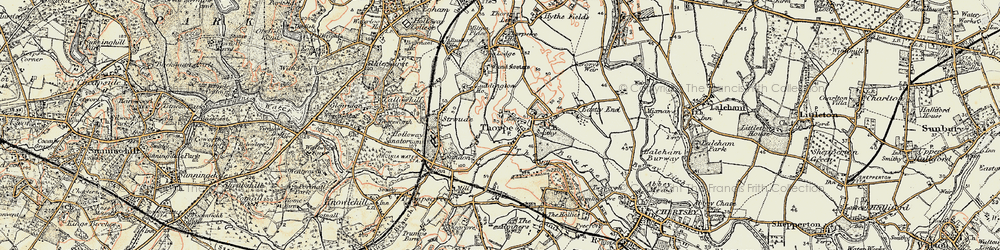 Old map of Thorpe Green in 1897-1909
