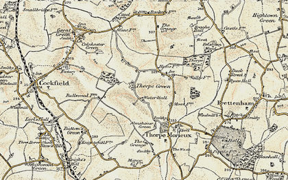 Old map of Almshouse Green in 1899-1901