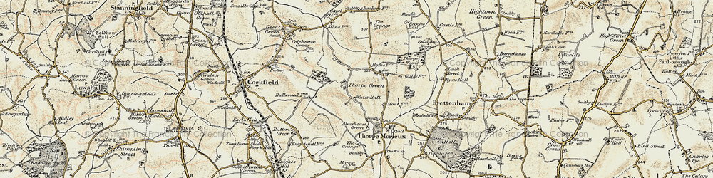 Old map of Thorpe Green in 1899-1901