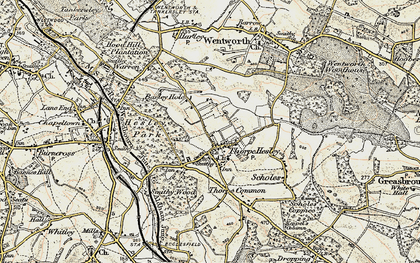 Old map of Thorpe Hesley in 1903