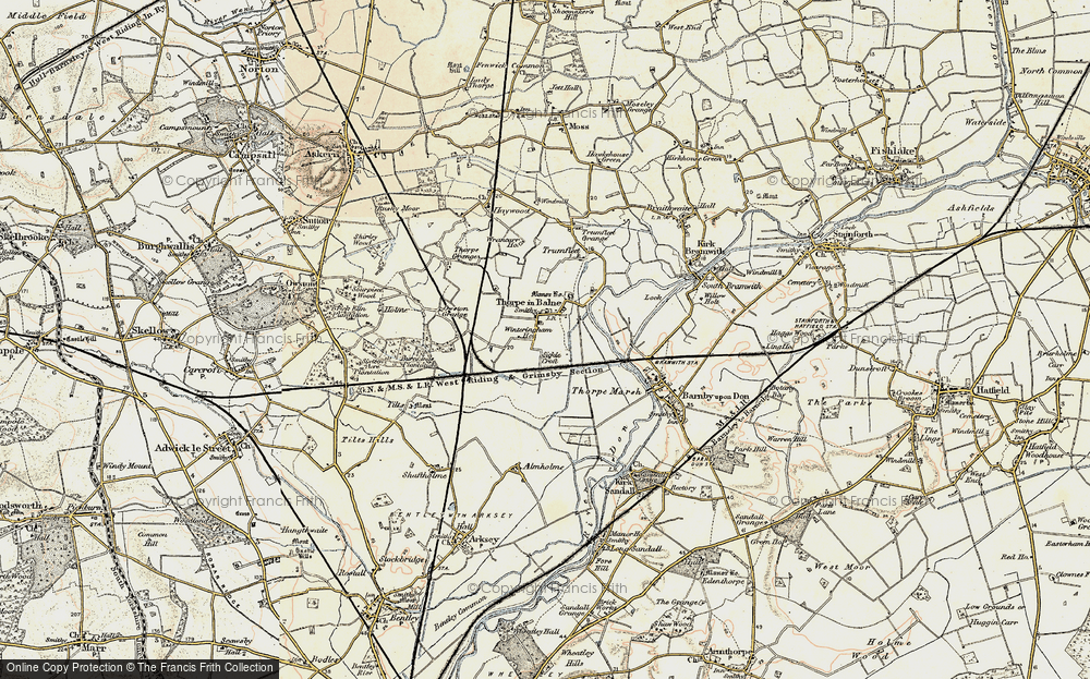 Old Map of Thorpe in Balne, 1903 in 1903