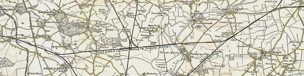 Old map of Thorpe in Balne in 1903